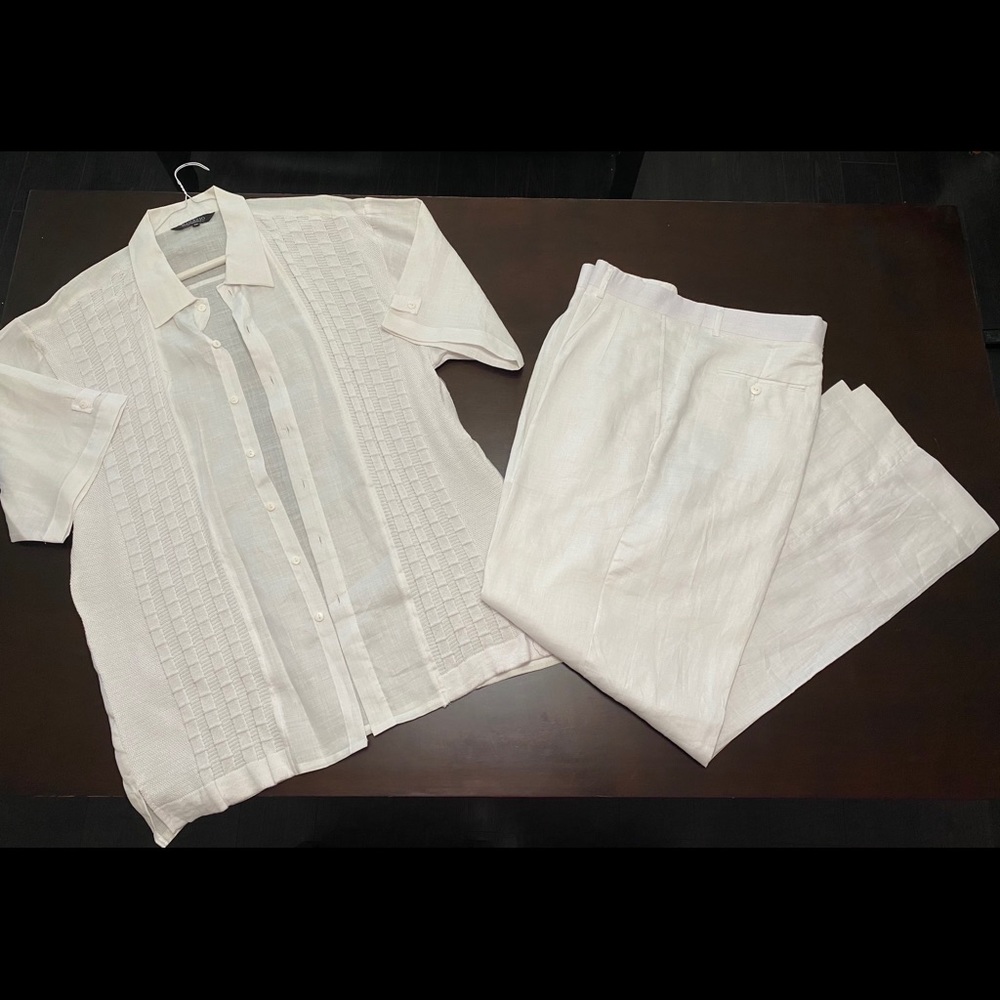 Bagazio Men’s White Linen Suit